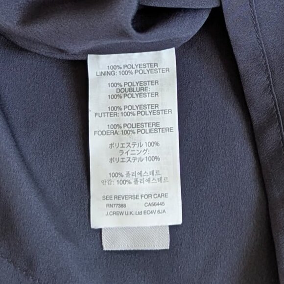 J. Crew Women's Pleated Skirt Size 4 Navy Chiffon Preppy - Picture 6 of 9